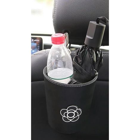 Niedlicher, blumenförmiger Auto-Mülleimer, geeignet für die hinteren Kopfstützen, kleine Lüftungsschlitze, Aufbewahrungsbeutel, Müllbeutel (1/5)