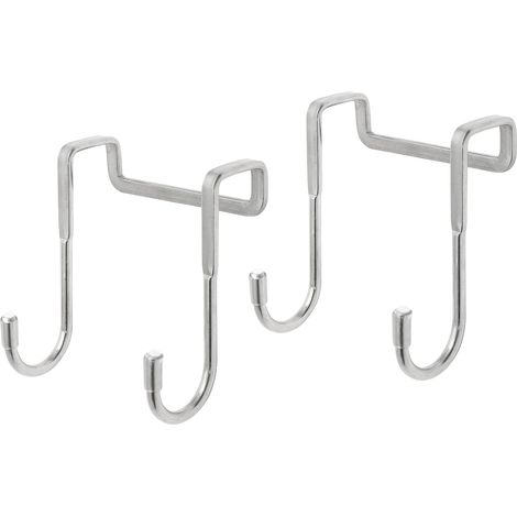 Ganci per porta doppi con 2 binari - Ganci per porta resistenti in acciaio inox 304, tipo S - Ideali per appendere vestiti, asciugamani, cappotti, ecc. - Spessore della porta inferiore a 19 mm (3/4 di