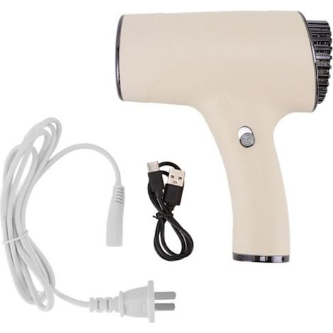 Sèche-cheveux à ions négatifs, utilisable à air chaud et à air froid, silencieux et portable. (1/2)