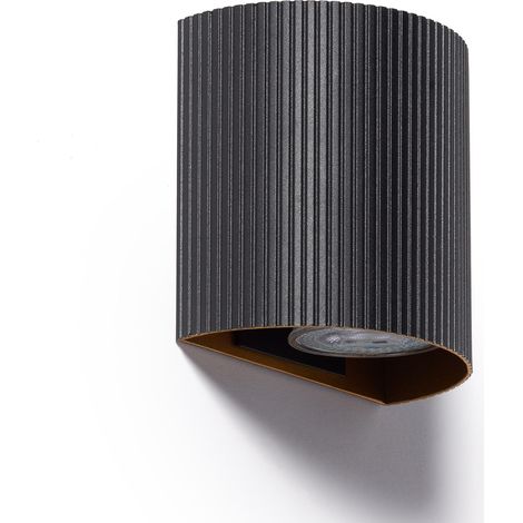 Ledkia – Applique murale en aluminium Aritz noir – Design moderne – Installation facile – Pour salon et entrée – GU10 NON INCLUS