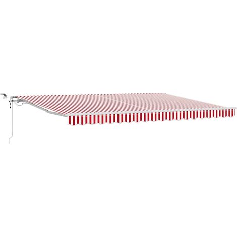 Maison Exclusive - Tenda Retrattile Rosso e Bianco 450 × 300 cm