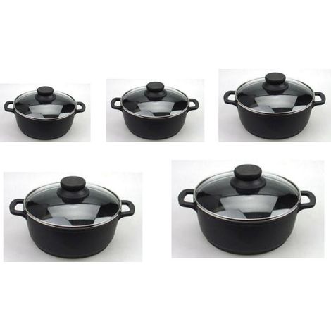 Casseruola in alluminio pressofuso con coperchio in vetro temperato 24 cm (1/2)