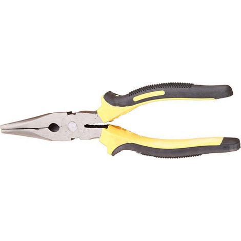 Pince à bec plat en acier et PVC antidérapant, poignée ergonomique, antirouille, multifonctionnelle, pour réparation, 20 cm (8 pouces). (1/5)
