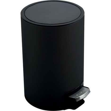 Poubelle à pédale Inox RIKU 5L Noir mat Spirella (1/5)