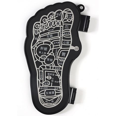 Tapis de massage réflexologie pieds forme impulsion EMS, stimulateur circulation sanguine, appareil portable rechargeable noir pour maison bureau, version anglaise (1/5)