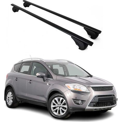 OMAC Dachträger Querträger für Ford Kuga I 2008-2012 – Abschließbar – Max. 75 kg – 2 Stangen Stahl Schwarz (1/5)
