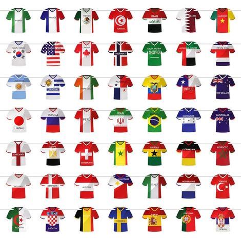 Décoration Coupe du Monde 2026, Drapeaux Style Maillot, Décoration Football Toutes les Équipes pour Ambiance Stade, Fan Zone, Bar et Fête à la Maison,Bannières de Maillots (1/5)