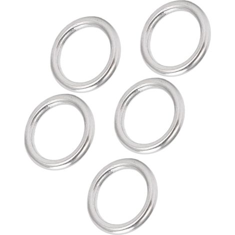 5 anneaux en acier inoxydable marin soudés pour équipement de plongée et navigation, 20mm (1/5)