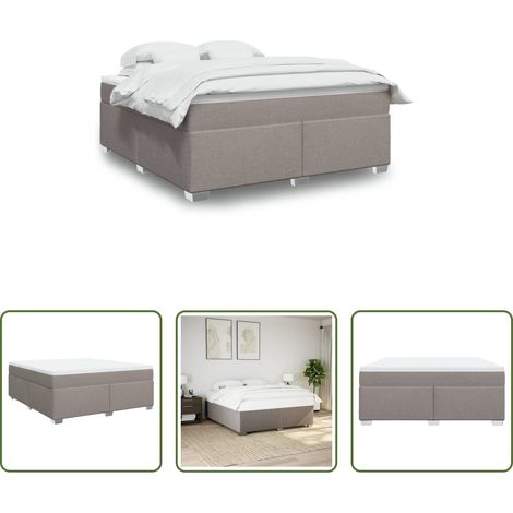 vidaXL Taschenfederkern - Boxspringbett mit Matratze Taupe 180x200 cm Stoff (1/5)
