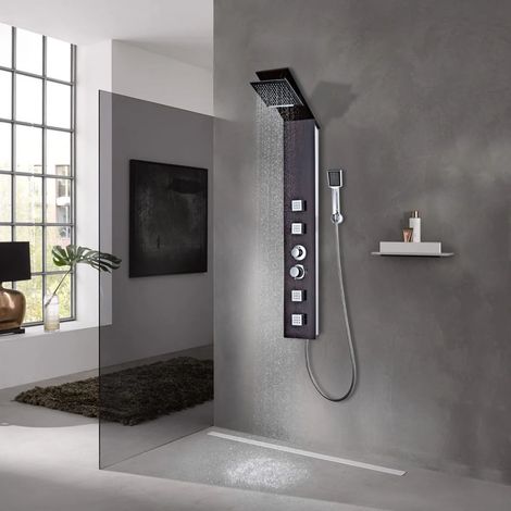 Panneau de douche en verre marron