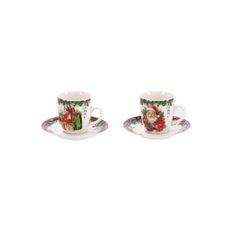 Ad Trend Servizio da Caffè Natalizio per 6 Persone Ø6xH6 cm – Set Tazzine da Caffè per la Tavola di Natale (1/2)