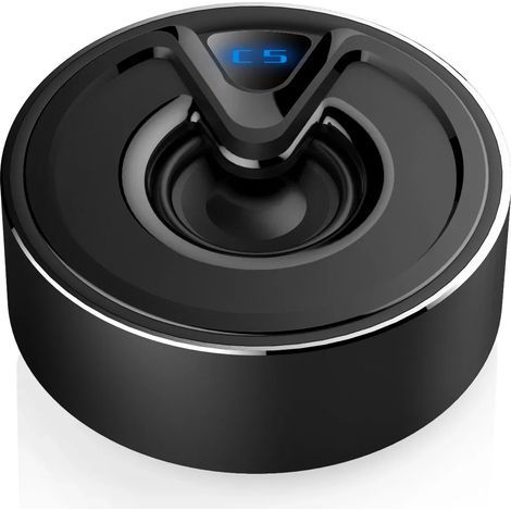 Mini enceinte Bluetooth (noire), portable, en métal, puissante avec basses profondes, compatible TWS (1/3)