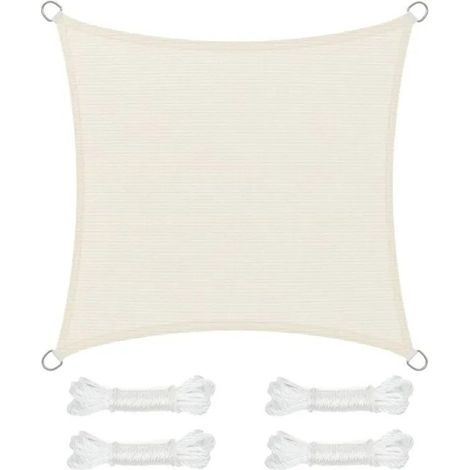 Voile d'ombrage beige en PEHD 3x3m, respirante et perméable à l'eau, pour jardin, terrasse, balcon (1/5)