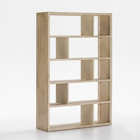 Bibliothèque 10 cases bois massif clair voilé