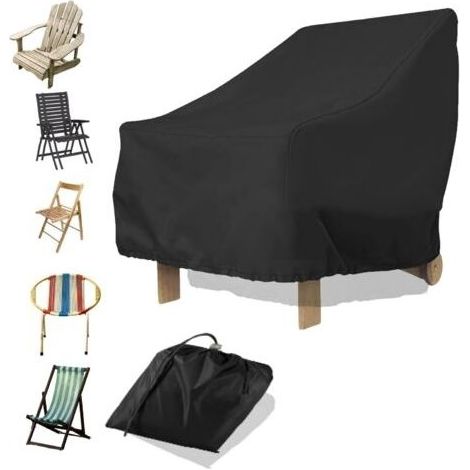Housse de chaises d'extérieur imperméable de jardin 420D avec cordon réglable, protection UV, résistante à l'usure pour meubles de jardin 420D (1/5)