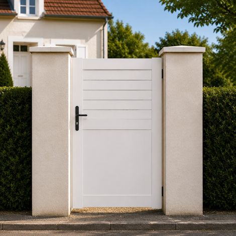 Portillon battant manuel PVC blanc ARRAS L 100 x H 180 cm - poignée à gauche (1/5)