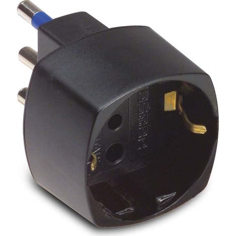 Adattatore schuko 16a+t, colore nero