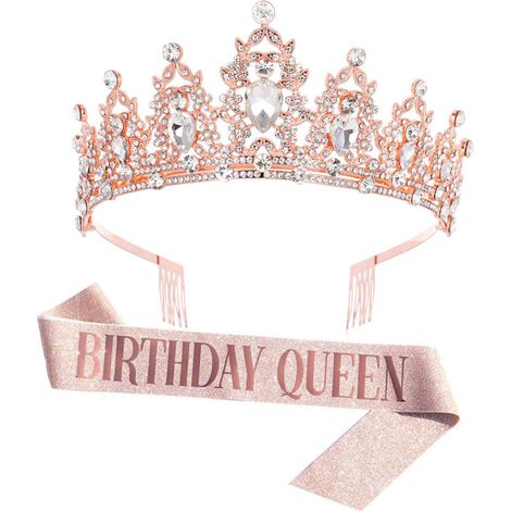 1 Corona, diamantes de imitación, aleación, bufanda, satén, ajustable, fiesta de cumpleaños, niña, mujer (1/5)