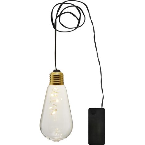 Star Trading Suspension LED 'Glow', piles et minuterie, fil lumineux, transparent, 13 cm