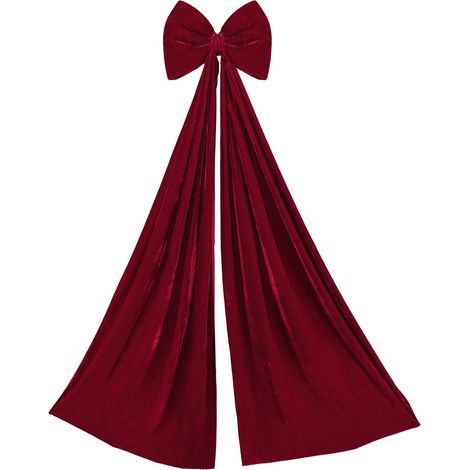 Noeud pour Le du Sapin De Noël Ornement en Velours Rouge de 178x40 cm Nœuds Rouges Géants Pour Le Sapin De Noël Pour Intérieur Extérieur Maison Voiture Mur Fête (1/5)