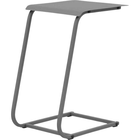 PROLOISIRS Table basse de jardin Violette II en acier 35 x 52 x 48 cm - gris (1/2)