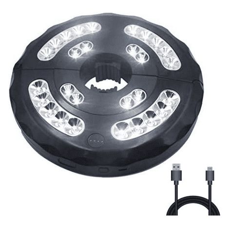 LED Umbrella Light Patio LED Umbrella Pole Light Rechargeable USB 4AA Battery Umbrella LED Night Light 28 LED Cordless Lamp 3 Mode Dimming Switch Suit Courtyard Outdoor Umbrellas (1/5)