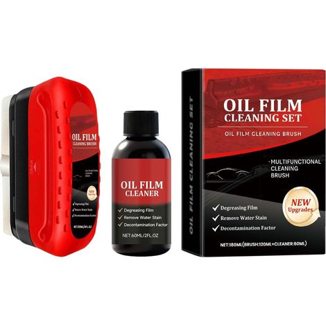 Nettoyant De Film Gras Pour Vitres D'Auto - Planche De Nettoyage Polissage Portable Universelle Kit de Nettoyage pour Vitres Éliminant les Taches Pour Intérieur et Extérieur Cuir Synthétique Monos (1/5)