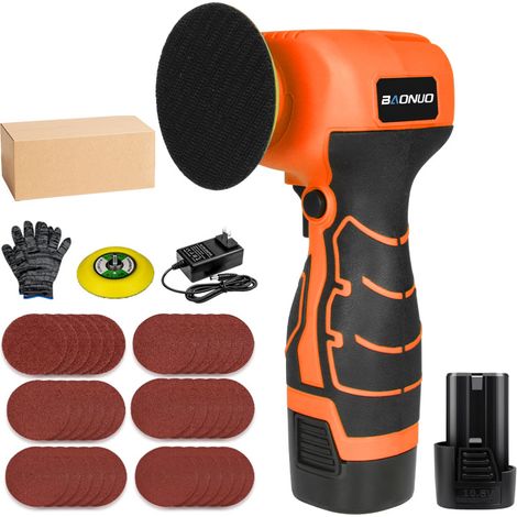Rénovateur de Polissage Sans Fil - Mini Polisseuse Portable avec 1 Batterie et 1 Chargeur - Idéal pour Lustrage, Dérouillage, Ponçage - Outil Multifonction pour Voiture et Travail du Bois (1/2)