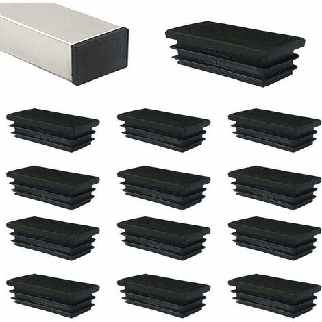 18 pièces 60 X 40mm Bouchon Plastique Embout Rectangle Carre Noir D'obturation pour Pieds de Meuble Trampoline pour Pieds de Meuble/Trampoline/Armoire/Étagère/Chaise (1/4)