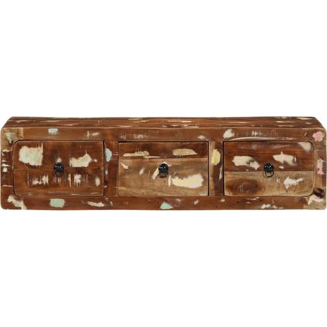 Meuble TV mural Meuble de rangement - 100x32x25 cm bois massif de récupération fr2641 - Maison La Vie