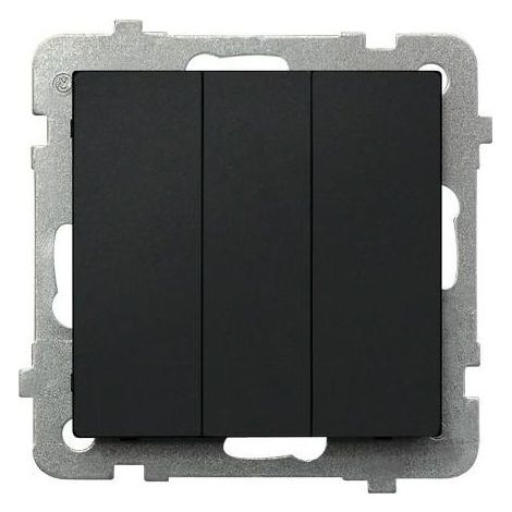 Connettore triplo Sonata nero metallizzato ŁP-13R/m/33