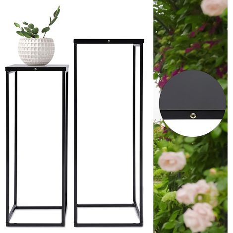 Vase colonne, vase en métal colonne, 2 pièces de fleurs vase au sol, mariage métal support de fleurs, mariage support de fleurs, noir centre de table pour le mariage, vases colonnes, mariage support d (1/5)