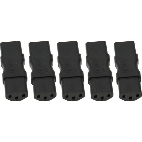 Lot de 5 adaptateurs secteur IEC320 C13 vers C13 de 2500 W pour ordinateur portable, onduleur et châssis PDU (1/5)