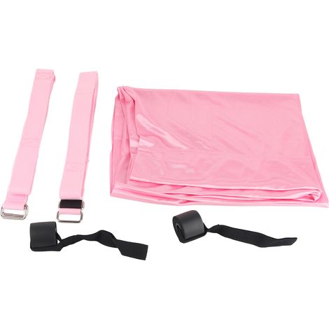 Sangle de fitness extensible rose pour étirement musculaire, réglable et portable, équipement d'entraînement flexible haute résistance. (1/5)