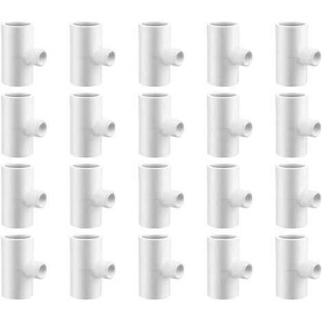 20 pcs,T-Shirt Abreuvoir Poulet,PièCes en T De Poulet,Raccords En T pour Volaille,Raccords En T En Pvc Pour Abreuvoir De Poulet,Pour Tuyauterie En Plastique 1/2" Schedule 40 Avec Filetage Ftp 1/8" (1/5)