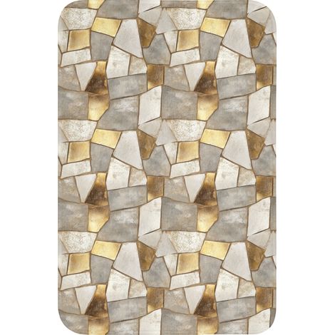 TAPIS DE TOILETTE Mosaïque - Marbre - Or 40x60 cm