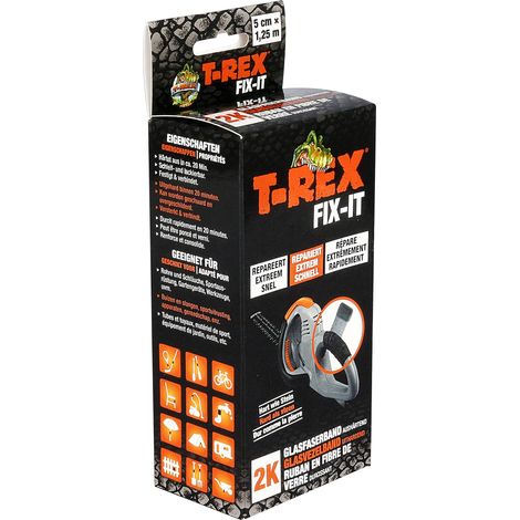 T-Rex 221786 Set Nastro In Fibra Di Vetro Per Riparazioni, 50 Mm X 1.25 M (1/4)