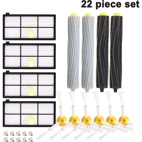 14 pièces de rechange pour aspirateur robot série 800/900 (6 brosses latérales + 4 filtres HEPA + 4 embouts de protection pour lentille) (1/4)