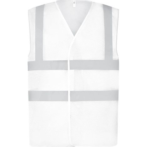 Gilet giallo alta visibilità con rete traspirante YOKO Bianco XXXL