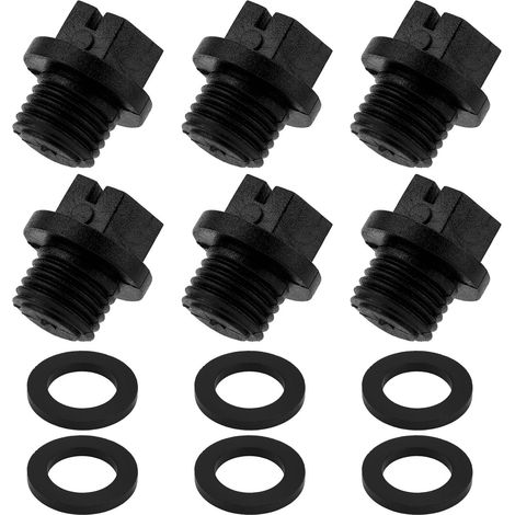 6 Pièces SPX1700FG Bouchon de Vidange pour Piscine, Bouchon Remplacement pour Pompe Piscine avec Joints Compatible avec Super Pump/Power-Flo LX/Power Flo II/Max Flo (1/5)