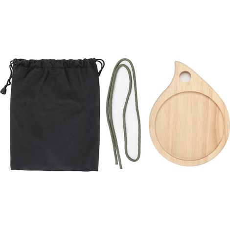à découper ronde multifonctionnelle en bois pour le camping (1/5)