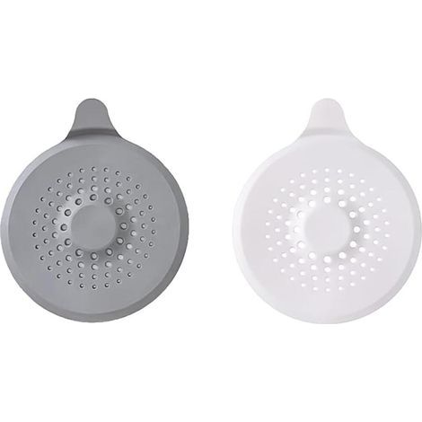 2 Pièces Filtre à Cheveux en Silicone, Protection de Drain Evier avec Ventouse, Filtre de Couverture de Drain de Baignoire (1/5)