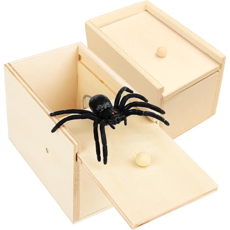 Ragno Scherzoso Paperetta Prank Set 2 Scatole Legno con Ragno (1/5)