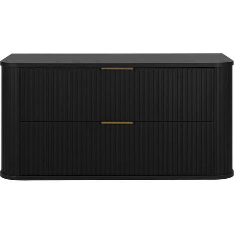 Mobile da bagno, Nero Opaco, maniglia dorata, 41,5 x 100 x 51,7 cm (1/5)