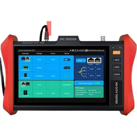 Testeur de vidéosurveillance IPC 8 Pouces 4K, Moniteur POE ++, caméra IP 90W SFP 4K, testeur de caméra de vidéosurveillance 8MP AHD/TVI/CVI et entrée VGA(E88)