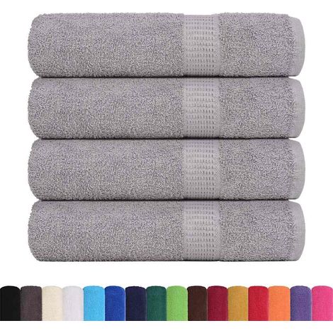 Serviettes de douche 4 pcs,Serviettes de bain gris 70x140 cm 360 g/m² 100% coton CFW196688 (1/5)