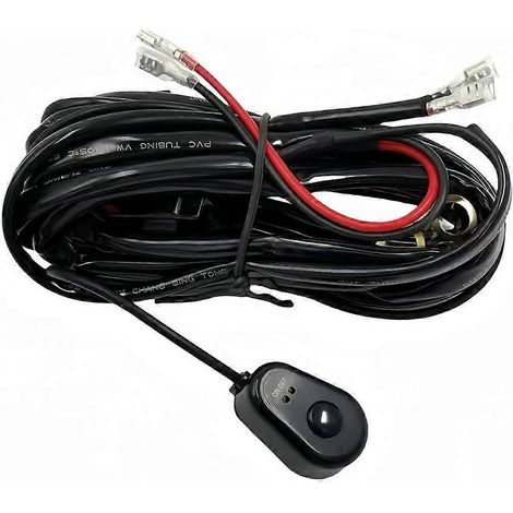 Faisceau de câblage universel pour barre lumineuse LED 300 W, câble 18 AWG avec relais 12 V 40 A et interrupteur marche/arrêt, pour camions, SUV, quads et SSV tout-terrain. (1/5)