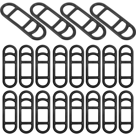 Paquete de 20 correas de silicona para bicicleta, cinturones de silicona para bicicleta, anillos de goma elásticos, accesorios para manillar, linterna, altavoz y luces (negro). (1/4)