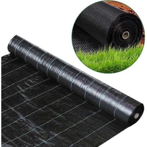 Toile anti-mauvaises herbes, XU,Voile d'ombrage Imperméable Anti Herbe PP Noir - 3mx10m, produit qualité supérieure, durable et fiable, matériaux sélectionnés, conforme normes - (1/4)
