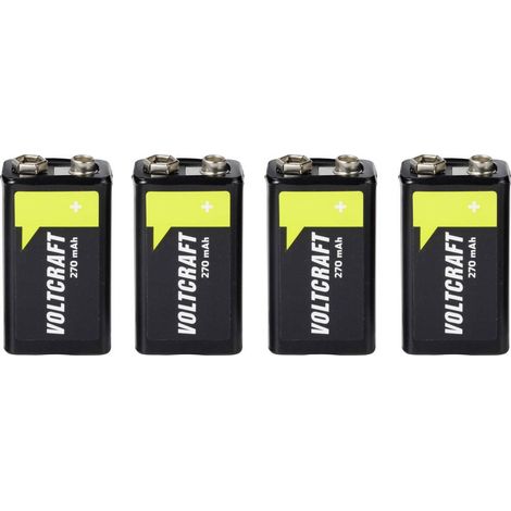VOLTCRAFT Batteria ricaricabile da 9 V NiMH 270 mAh 8.4 V Pronto per l'uso 4 pz. (1/4)